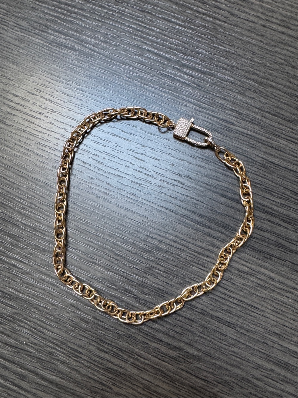 Gold-Tone Link Chain Necklace with Clasp
